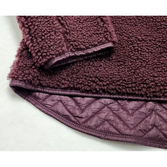 Athleta Cozy Sherpa Snap Sweatshirt Spiced Cabernet XS - Picture 7 of 9